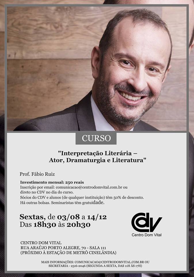 Curso "Interpretação Literária – Ator, Dramaturgia e Literatura"